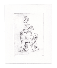 Beastie - Dry point etching 5/10