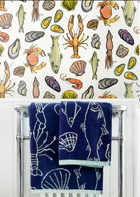 Image 2 of Frutti di Mare Towel - Midnight