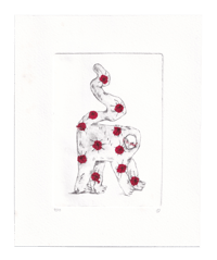 Beastie - dry point etching 9/10