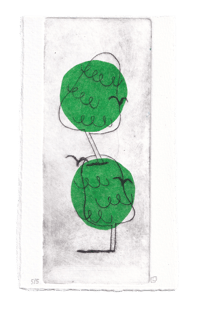 Tree tree - dry point etching 5/5