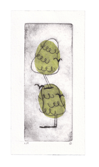 Tree tree - dry point etching 1/5