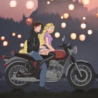 PRESALE - Biker - Rapunzel & Flynn