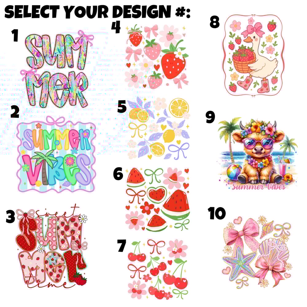 Image of Summer T-shirt ☀️💖  (Different Designs & Colors Available)