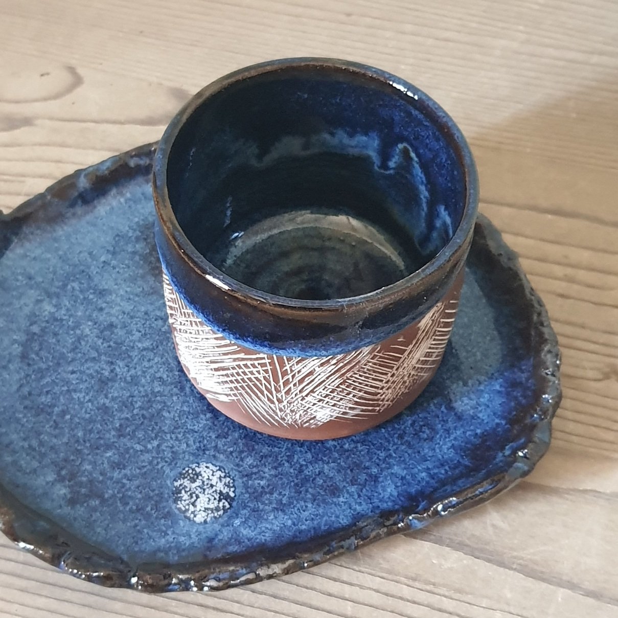 Image of Tazza con piattino | GRES ROSSO, GRES NERO