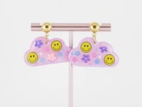 Smiley Face Cloud Clay Earrings