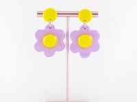 Purple Daisy Earrings