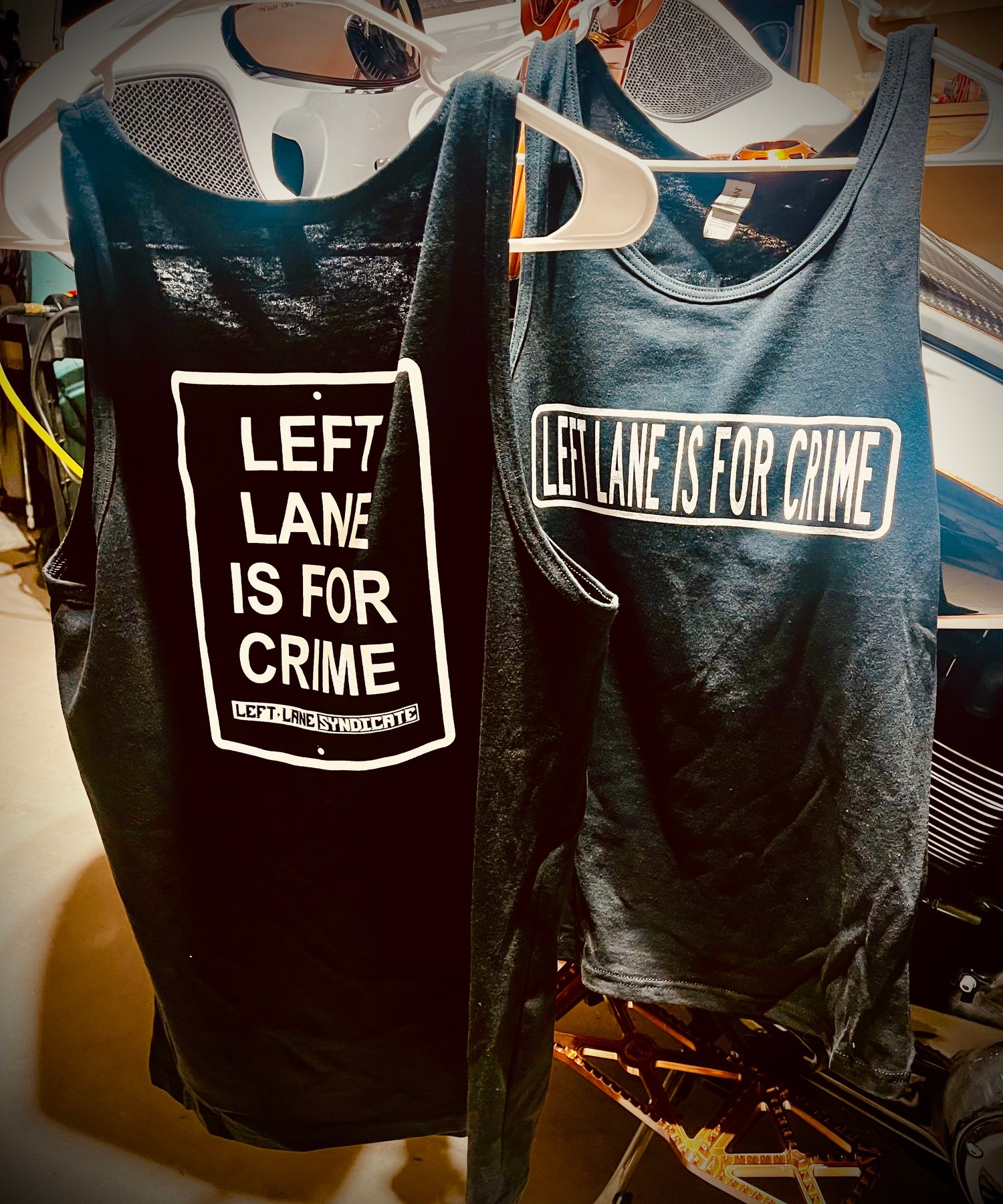 Image of Left Lane Is For Crime Tank Tops