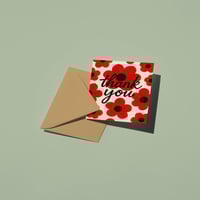Image 2 of Red Bloom Thank You Card