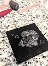 Image 5 of Betta Fish Display graphic linocut artwork by Hello Magnolia