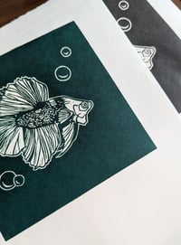 Image 4 of Betta Fish Display graphic linocut artwork by Hello Magnolia