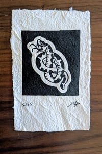 Image 2 of Snake Tattoo Graphic Block on handmade, recycled paper