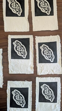 Image 4 of Snake Tattoo Graphic Block on handmade, recycled paper