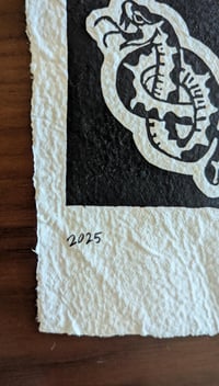 Image 5 of Snake Tattoo Graphic Block on handmade, recycled paper