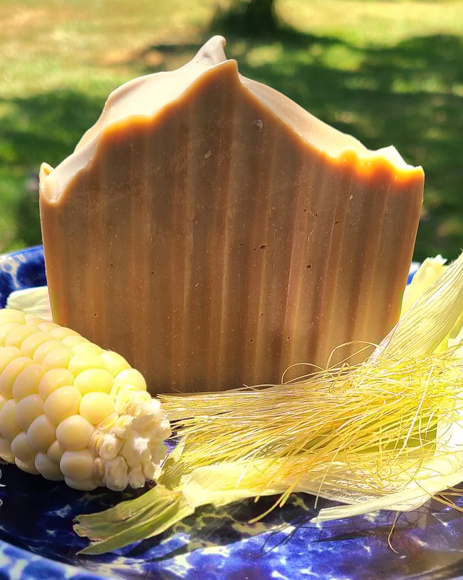 Natural Heirloom Corn Silk Soap Bar 4 Oz