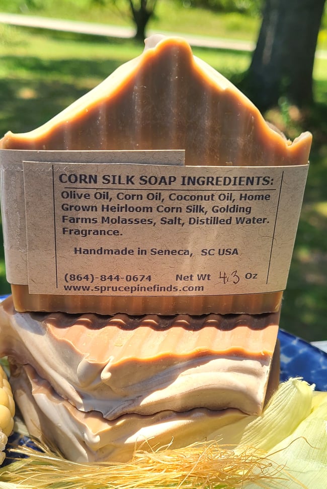Natural Heirloom Corn Silk Soap Bar 4 Oz