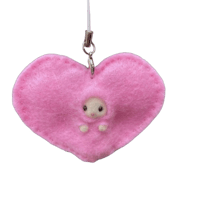 Image 1 of pink felt calico keychain  ♡ྀི ₊