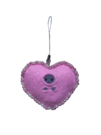 Image 3 of pink felt calico keychain  ♡ྀི ₊