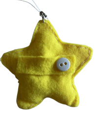 Image 2 of beaded star calico keychain ✮⋆˙