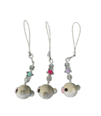 Image 2 of baby pufferfish clay keychain 🐡