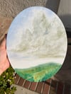 “Colorado Field” oil on 8” canvas oval round 