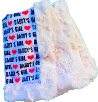 Image 3 of Minky soft pink infant car seat blanket Daddy’s Girl Valentines Day very lush!