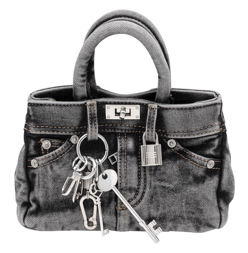 Image of Denim Lock & Key Handbag
