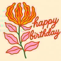 Image 3 of Happy Birthday Flame Lily Card