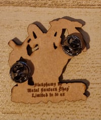 Image 2 of Blasphemy wooden pin (limited edition)