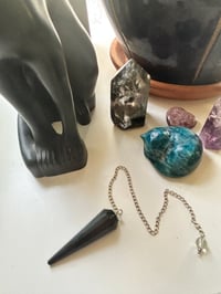 Image 3 of Black Tourmaline Crystal Pendulum-Reiki infused