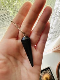 Image 1 of Black Tourmaline Crystal Pendulum-Reiki infused