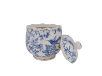 Image 3 of Blue Floral Cottage Sugar Bowl (New England Sourced)