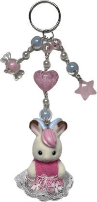 bunny calico princess keychain 𐔌՞. .՞𐦯