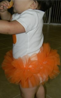 Image 4 of Polka Dot Pumpkin Tutu Bodysuit Girl’s Fall Halloween Thanksgiving Tulle Set