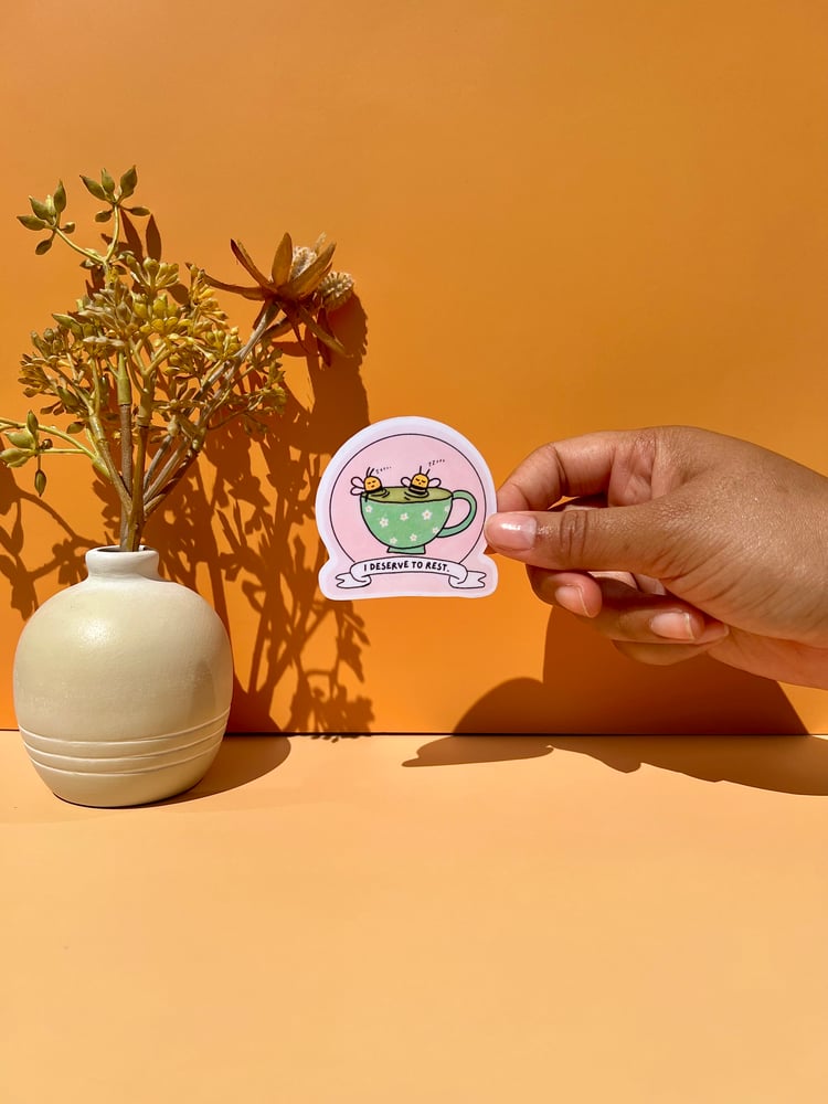 Image of Bees At Rest Vinyl Sticker | 2-inch Waterproof Vinyl