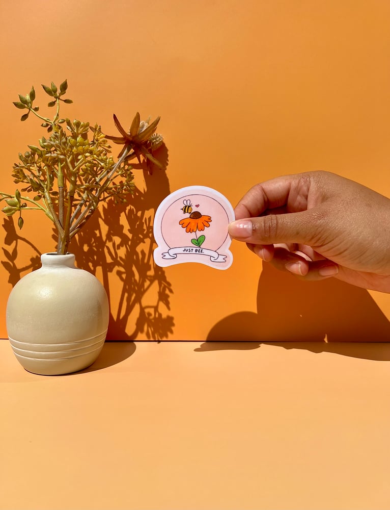 Image of Just Bee Vinyl Sticker | 2-inch Waterproof Vinyl