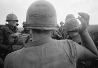 Image 22 of Vietnam USMC M-1 Helmet & 1965 Liner Mitchell Camo Cover. 1959 dated sweatband.