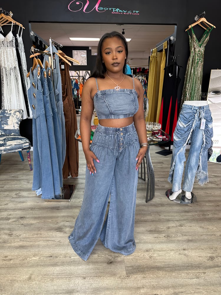 Image of Two piece Denim Girl Set