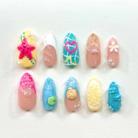 Summer nails | pool designs | 3D art | lemon 3D design |