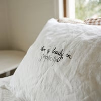 Image 2 of hand stitched white standard stitched pillow case 