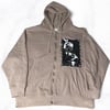 Brown Zip Up Hand Sewn Patch Hoodie S