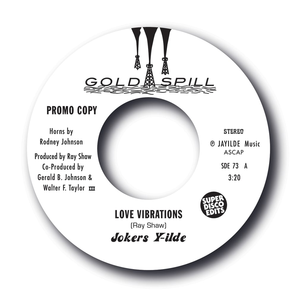 The Jokers Y-ilde "Love Vibrations" Gold Spill 45rpm Promo