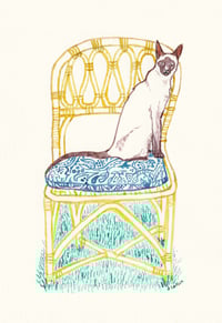 Siamese Cat Original Ink Drawing