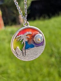 Image 1 of Rainbow Palm Tree Necklace