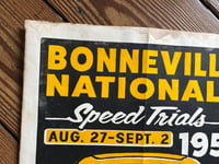 Image 3 of Bonneville Nationals 1951 Linocut Print (black/yellow edition) FREE SHIPPING