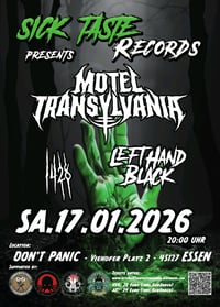 Konzert 17.01.2026 mit Motel Transylvania, Left Hand Black und 1428 