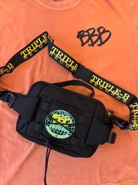 Image of Black w/Green Globe Shoulder Bag  (small bag)