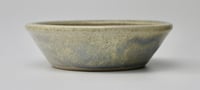 Image 3 of Round bonsai pot in a cream/grey glaze. D.128mm
