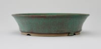 Image 1 of Round bonsai pot in a matte copper glaze. D.171mm