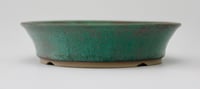 Image 2 of Round bonsai pot in a matte copper glaze. D.171mm