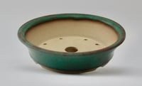 Image 5 of Round bonsai pot in a matte copper glaze. D.171mm